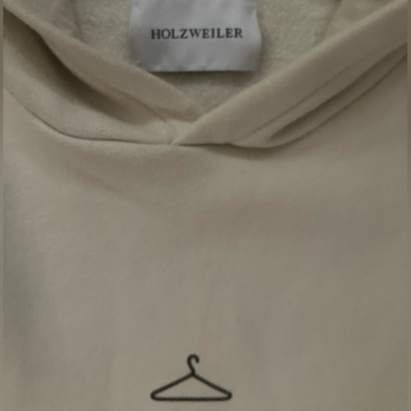Holzweiler Hoodie Sweatshirt Jumper Hanger Logo Cream Long Sleeves Size XL - Picture 7 of 10